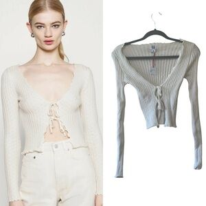 NWT BDG Pointelle Knit Noori Top- Cream XS